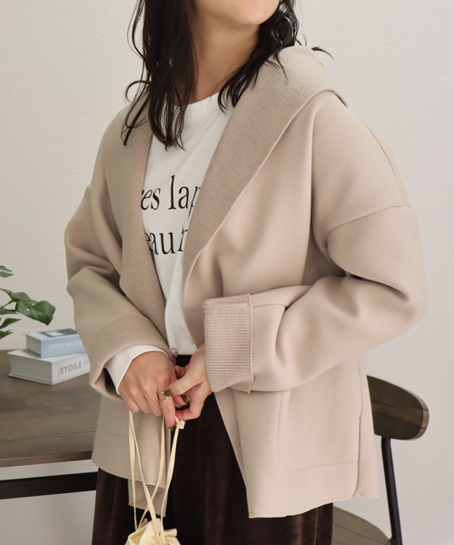 libelle more（リベル モア）の「ニットダブルフェイスショールカラー