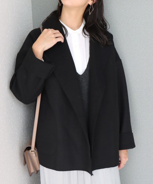 libelle more（リベル モア）の「ニットダブルフェイスショールカラー