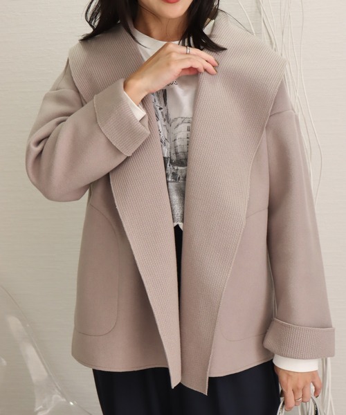 libelle more（リベル モア）の「ニットダブルフェイスショールカラー