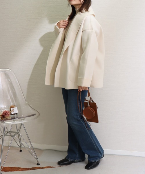 libelle more（リベル モア）の「ニットダブルフェイスショールカラー