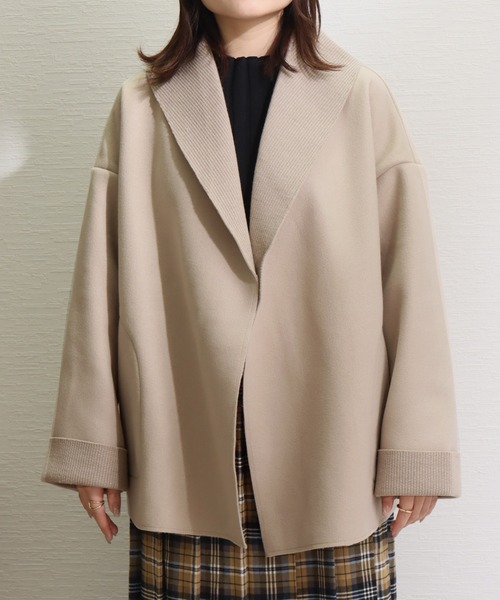 libelle more（リベル モア）の「ニットダブルフェイスショールカラー