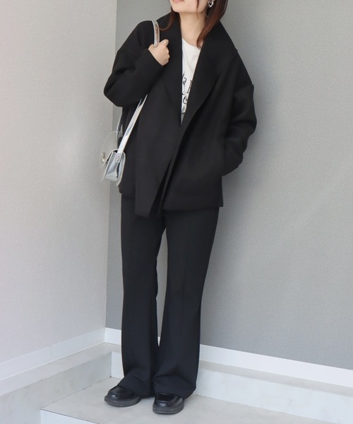 libelle more（リベル モア）の「ニットダブルフェイスショールカラージャケット（テーラードジャケット・レディース・モカ/ベージュ/ネイビー/アイボリー/ブラック・M/L）」の17枚目の写真