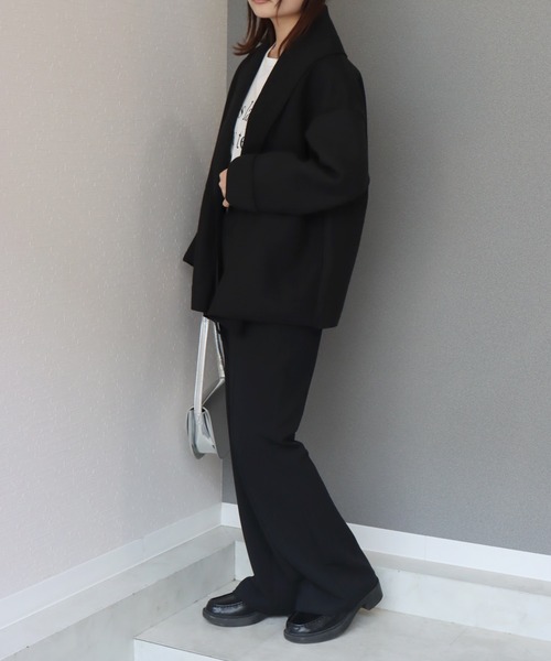 libelle more（リベル モア）の「ニットダブルフェイスショールカラージャケット（テーラードジャケット・レディース・モカ/ベージュ/ネイビー/アイボリー/ブラック・M/L）」の18枚目の写真