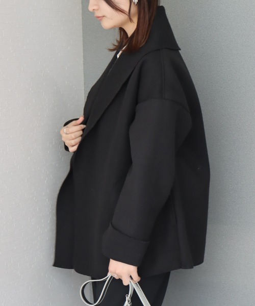 libelle more（リベル モア）の「ニットダブルフェイスショールカラージャケット（テーラードジャケット・レディース・モカ/ベージュ/ネイビー/アイボリー/ブラック・M/L）」の21枚目の写真