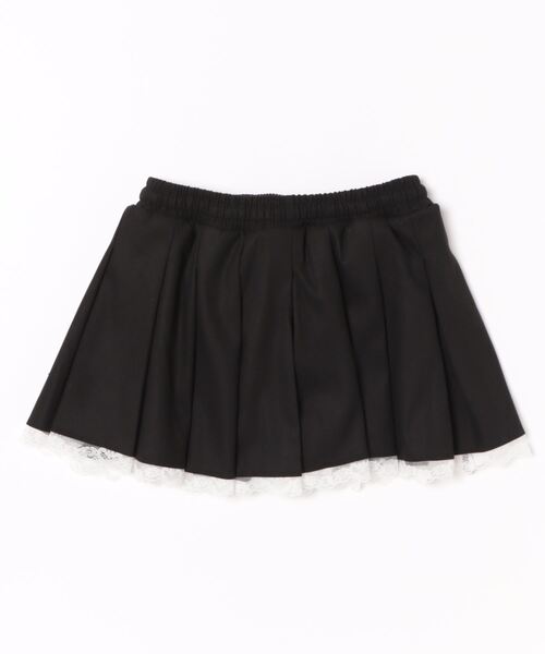 HOOK（フック）の「【HOOK】for　girls 　レース裾プリーツミニスカート（スカート・レディース・ダークグレー/ブラック/チョコ・S/M/L）」の4枚目の写真