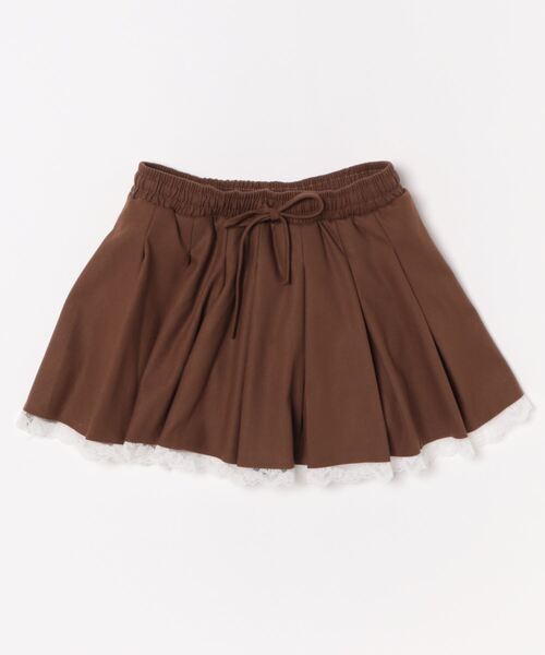 HOOK（フック）の「【HOOK】for　girls 　レース裾プリーツミニスカート（スカート・レディース・ダークグレー/ブラック/チョコ・S/M/L）」の5枚目の写真