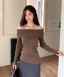 by LEGNA（バイレグナ）の「オフショルダーリブニット（ニット/セーター・レディース）」