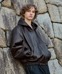 WETTEMPT | VINTAGE LIKE SHORT ZIP PARKA /ヴィンテージライク合皮ZIPパーカー(その他アウター)