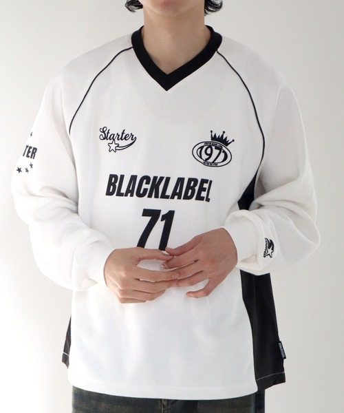 STARTER BLACK LABEL(スターターブラックレーベル)の「【STARTER /スターター】裏起毛 異素材切替 ラグランプルオーバー(スウェット・メンズ・ホワイト×ブラック/ブラック×ホワイト/チャコールグレー×ブラック・L/M/XL)」の1枚目の写真