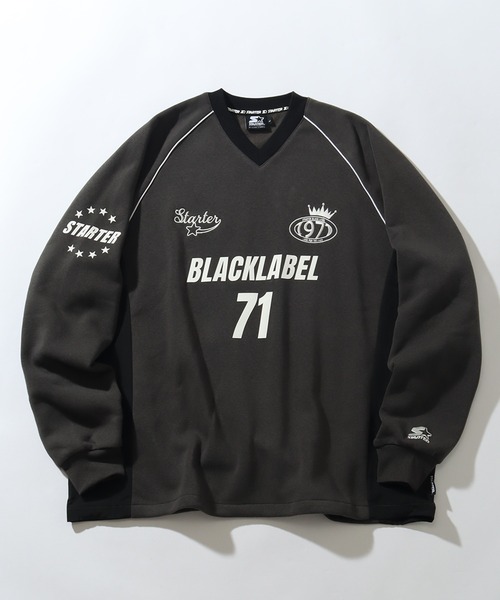 STARTER BLACK LABEL(スターターブラックレーベル)の「【STARTER /スターター】裏起毛 異素材切替 ラグランプルオーバー(スウェット・メンズ・ホワイト×ブラック/ブラック×ホワイト/チャコールグレー×ブラック・L/M/XL)」の8枚目の写真