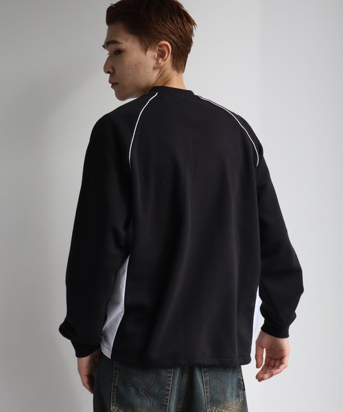 STARTER BLACK LABEL(スターターブラックレーベル)の「【STARTER /スターター】裏起毛 異素材切替 ラグランプルオーバー(スウェット・メンズ・ホワイト×ブラック/ブラック×ホワイト/チャコールグレー×ブラック・L/M/XL)」の6枚目の写真