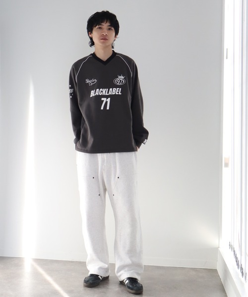 STARTER BLACK LABEL(スターターブラックレーベル)の「【STARTER /スターター】裏起毛 異素材切替 ラグランプルオーバー(スウェット・メンズ・ホワイト×ブラック/ブラック×ホワイト/チャコールグレー×ブラック・L/M/XL)」の11枚目の写真