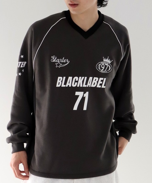 STARTER BLACK LABEL(スターターブラックレーベル)の「【STARTER /スターター】裏起毛 異素材切替 ラグランプルオーバー(スウェット・メンズ・ホワイト×ブラック/ブラック×ホワイト/チャコールグレー×ブラック・L/M/XL)」の9枚目の写真
