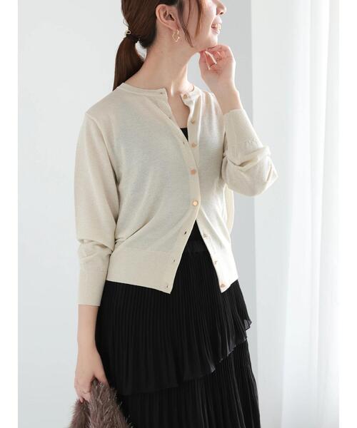 Te chichi（テチチ）の「【WEB限定】金ボタンクルーカーディガン（カーディガン/ボレロ・レディース・ゴールド/レッド/ブラック/ブルー/シルバー/オフホワイト・F）」の7枚目の写真