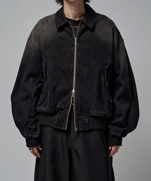 Lui's デニムジャケット new arrival ▶︎レザーカラーデニムボンバージャケット price