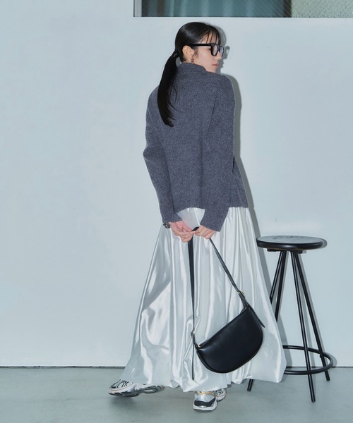 LIENCOEUR（リアンクール）の「ダブルジップニットトップス（ニット/セーター・レディース・グレー/ブラウン/アイボリー・FREE）」の19枚目の写真