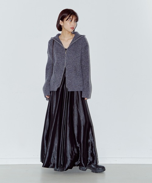 LIENCOEUR（リアンクール）の「ダブルジップニットトップス（ニット/セーター・レディース・グレー/ブラウン/アイボリー・FREE）」の20枚目の写真