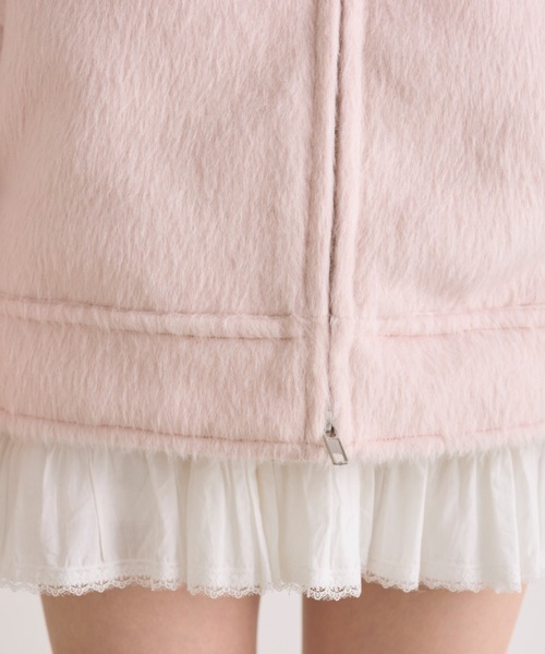 OLIVE des OLIVE（オリーブデオリーブ）の「リボンポケットシャギーブルゾン（ブルゾン・レディース・ピンク/アイボリー/チャコールグレー・FREE）」の9枚目の写真