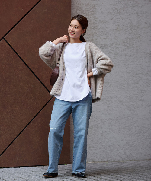FRAMeWORK(フレームワーク)の「≪追加≫コットン天竺ラウンドヘム2(Tシャツ/カットソー・レディース・スミクロ/ホワイト・FREE)」の15枚目の写真