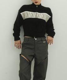 トップス Knuth Marf full zip motif cardigan black Knuth Marf - full zip motif cardigan / フルジップ モチーフ