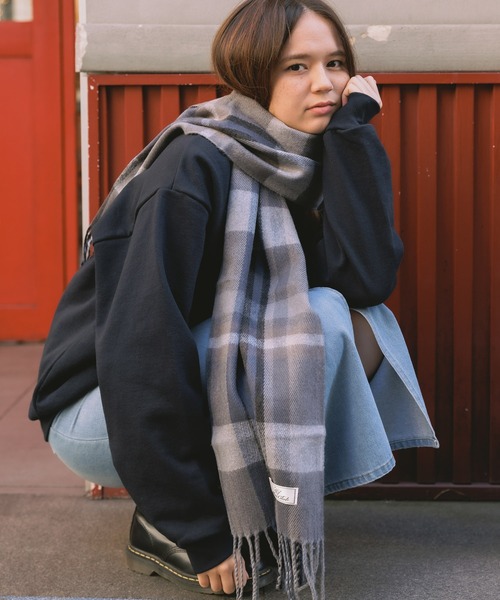 フリンジ チェックマフラー（マフラー）｜ROOPTOKYO（ループトウキョウ