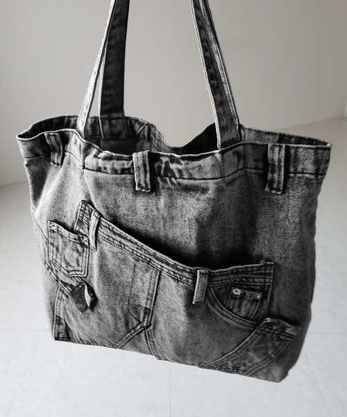 me+em select(ミームセレクト)の「【 2color 】ヴィンテージドッキングウォッシュデニムバッグ / vintage docking washed denim bag(トートバッグ・レディース・ブラック/ブルー・FREE)」の21枚目の写真