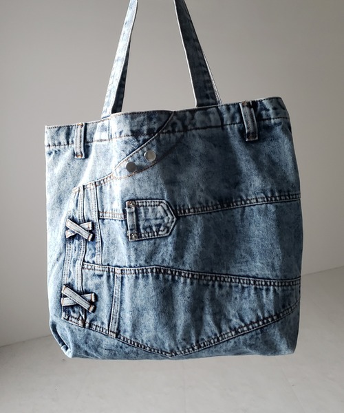 me+em select(ミームセレクト)の「【 2color 】ヴィンテージドッキングウォッシュデニムバッグ / vintage docking washed denim bag(トートバッグ・レディース・ブラック/ブルー・FREE)」の20枚目の写真