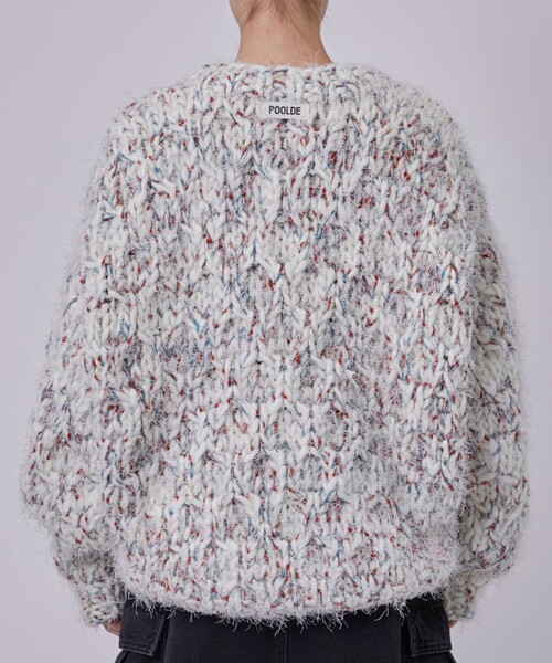 POOLDE(プールデ)の「【POOLDE/プールデ】Poodle Moth Knit Top/ニット(ニット/セーター・レディース・ホワイト/グレー・FREE)」の3枚目の写真