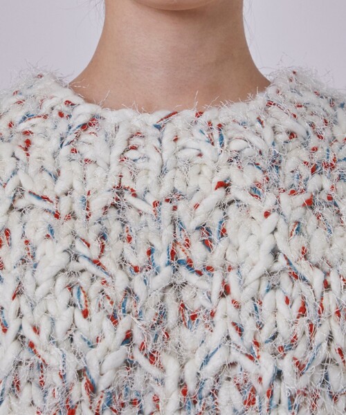 POOLDE(プールデ)の「【POOLDE/プールデ】Poodle Moth Knit Top/ニット(ニット/セーター・レディース・ホワイト/グレー・FREE)」の4枚目の写真