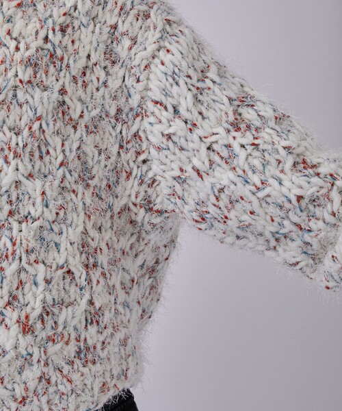 POOLDE(プールデ)の「【POOLDE/プールデ】Poodle Moth Knit Top/ニット(ニット/セーター・レディース・ホワイト/グレー・FREE)」の5枚目の写真