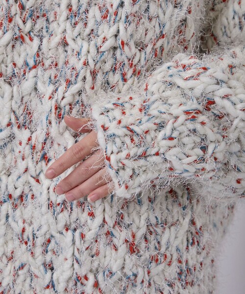 POOLDE(プールデ)の「【POOLDE/プールデ】Poodle Moth Knit Top/ニット(ニット/セーター・レディース・ホワイト/グレー・FREE)」の6枚目の写真