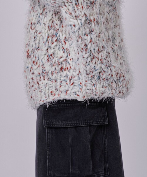 POOLDE(プールデ)の「【POOLDE/プールデ】Poodle Moth Knit Top/ニット(ニット/セーター・レディース・ホワイト/グレー・FREE)」の7枚目の写真