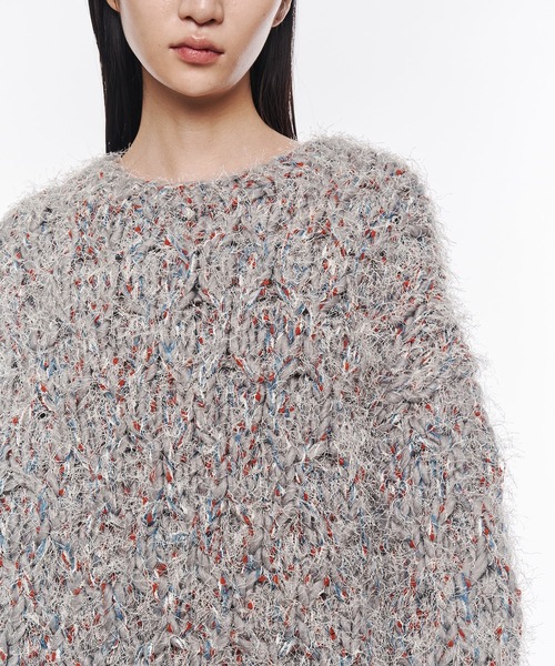 POOLDE(プールデ)の「【POOLDE/プールデ】Poodle Moth Knit Top/ニット(ニット/セーター・レディース・ホワイト/グレー・FREE)」の15枚目の写真