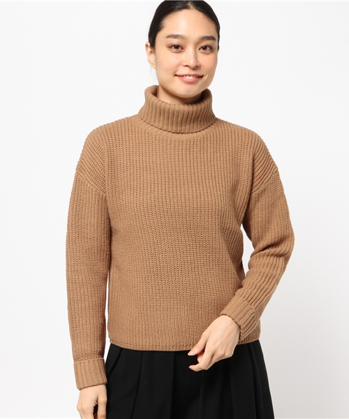 koe（コエ）の「ビッグ畦編みニットプルオーバー（ニット/セーター・レディース・アイボリー/カーキ/ネイビー/キャメル・MEDIUM/SMALL/LARGE）」の4枚目の写真