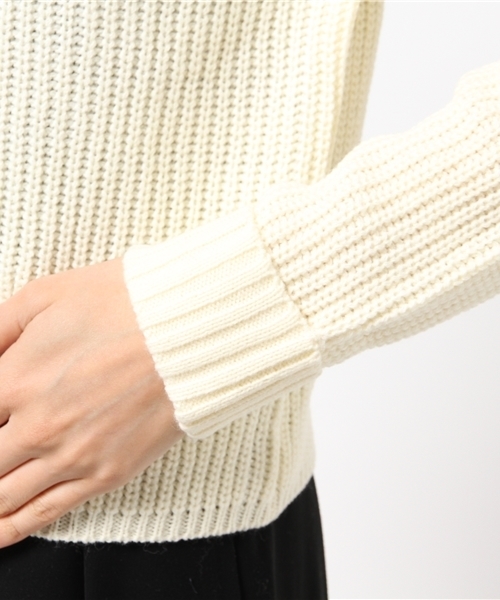 koe（コエ）の「ビッグ畦編みニットプルオーバー（ニット/セーター・レディース・アイボリー/カーキ/ネイビー/キャメル・MEDIUM/SMALL/LARGE）」の10枚目の写真