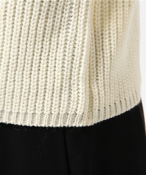 koe（コエ）の「ビッグ畦編みニットプルオーバー（ニット/セーター・レディース・アイボリー/カーキ/ネイビー/キャメル・MEDIUM/SMALL/LARGE）」の11枚目の写真