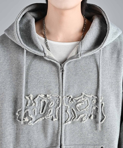 ADRER（アドラー）の「heavy weight logo semi short vintage double zip parker/ヘビーウェイトロゴセミショートヴィンテージダブルジップパーカー（パーカー・メンズ・チャコールグレー/ブラック/ブルー/ブラウン/グレー・L/M/S/XS）」の16枚目の写真