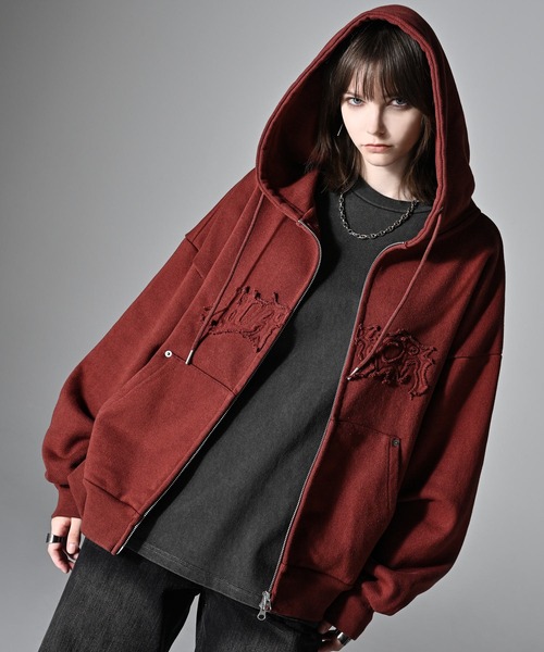 ハーヴェイ出品 2XL heavy weight logo semi short vintage double zip parker