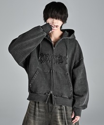 ADRER（アドラー）の「heavy weight logo semi short vintage double zip parker/ヘビーウェイトロゴセミショートヴィンテージダブルジップパーカー（パーカー）」
