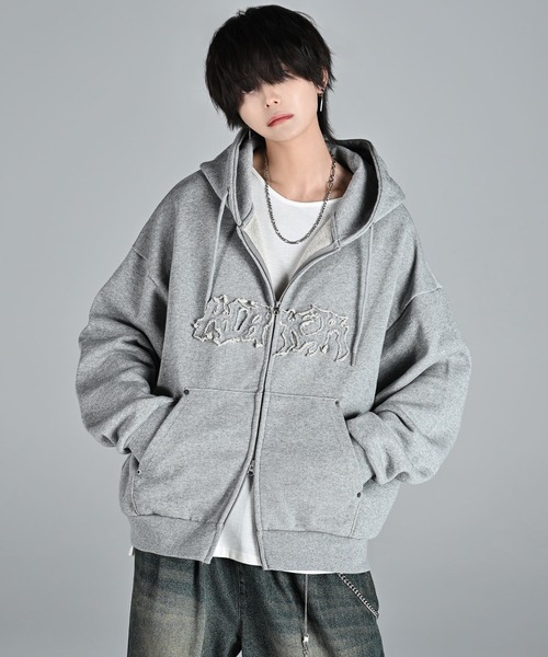 ADRER(アドラー)の「heavy weight logo semi short vintage double zip parker/ヘビーウェイトロゴセミショートヴィンテージダブルジップパーカー(パーカー・メンズ・チャコールグレー/ブラック/ブルー/ブラウン/グレー/ブラック系2/ブラック系1・L/M/S/XS)」の20枚目の写真