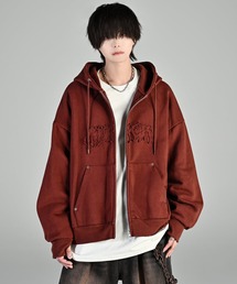ADRER（アドラー）の「heavy weight logo semi short vintage double zip parker/ヘビーウェイトロゴセミショートヴィンテージダブルジップパーカー（パーカー）」