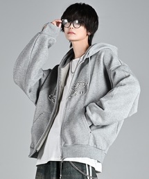 ADRER（アドラー）の「heavy weight logo semi short vintage double zip parker ヘビーウェイトロゴセミショートヴィンテージダブルジップパーカー（パーカー）」