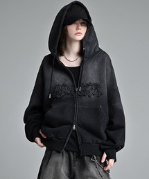 ADRER（アドラー）の「heavy weight logo semi short vintage double zip parker/ヘビーウェイトロゴセミショートヴィンテージダブルジップパーカー（パーカー）」