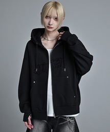 ADRER（アドラー）の「heavy weight logo semi short vintage double zip parker/ヘビーウェイトロゴセミショートヴィンテージダブルジップパーカー（パーカー）」