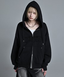 ADRER（アドラー）の「heavy weight logo semi short vintage double zip parker/ヘビーウェイトロゴセミショートヴィンテージダブルジップパーカー（パーカー）」