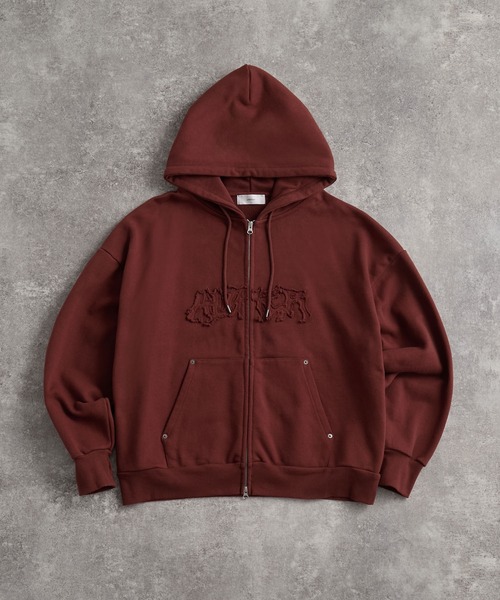 ADRER（アドラー）の「heavy weight logo semi short vintage double zip parker/ヘビーウェイトロゴセミショートヴィンテージダブルジップパーカー（パーカー・メンズ・チャコールグレー/ブラック/ブルー/ブラウン/グレー・L/M/S/XS）」の20枚目の写真