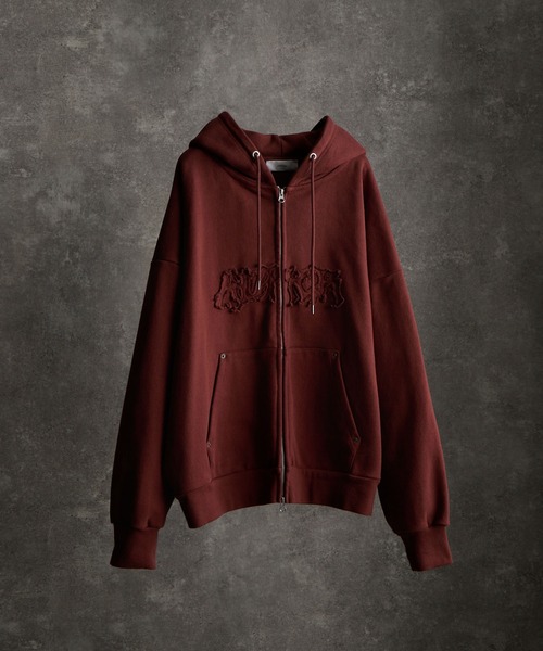 ADRER（アドラー）の「heavy weight logo semi short vintage double zip parker/ヘビーウェイトロゴセミショートヴィンテージダブルジップパーカー（パーカー・メンズ・チャコールグレー/ブラック/ブルー/ブラウン/グレー・L/M/S/XS）」の22枚目の写真