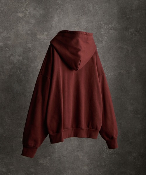 heavy weight logo semi short vintage double zip parker