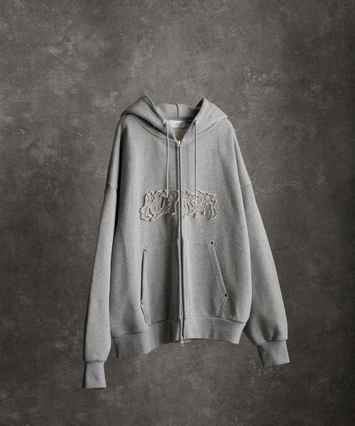 ADRER(アドラー)の「heavy weight logo semi short vintage double zip parker/ヘビーウェイトロゴセミショートヴィンテージダブルジップパーカー(パーカー・メンズ・チャコールグレー/ブラック/ブルー/ブラウン/グレー/ブラック系2/ブラック系1・L/M/S/XS)」の19枚目の写真