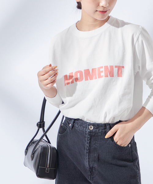 journal standard L'essage(ジャーナルスタンダードレサージュ)の「【MOMENT】ロングスリーブTシャツ(Tシャツ/カットソー・レディース・ブラック系その他/ホワイト/ライトグレー・FREE)」の2枚目の写真